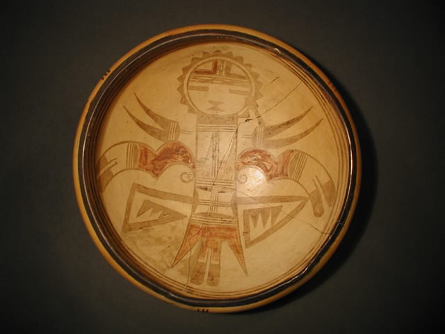 1998-04 Large Repaired Bowl with Man Eagle Design