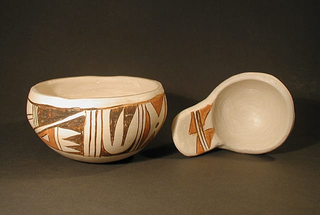 1999-09b Small Bowl and Ladle (Kiln-Fired)