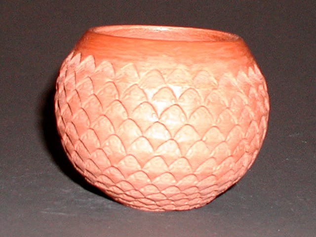 2004-07 Small Redware Bowl with Impressed Design
