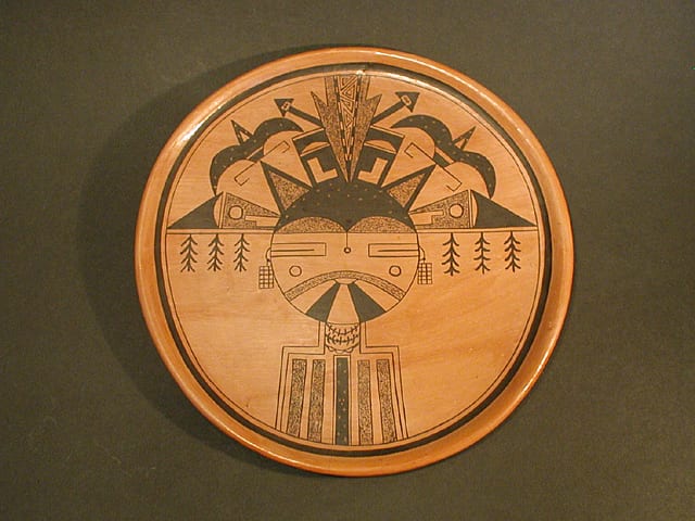 2005-07 Redware Plate with Pahlik Mana Design