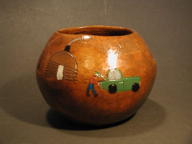 2005-11 Navajo Bowl with Painted Summer Hogon Scene