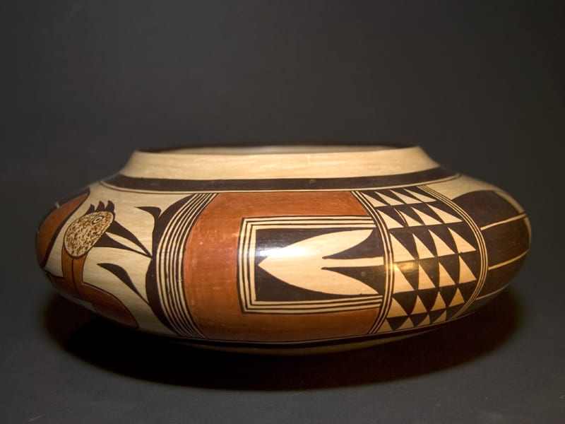 2007-15 Low Bowl with Abstract Hopi Peacocks