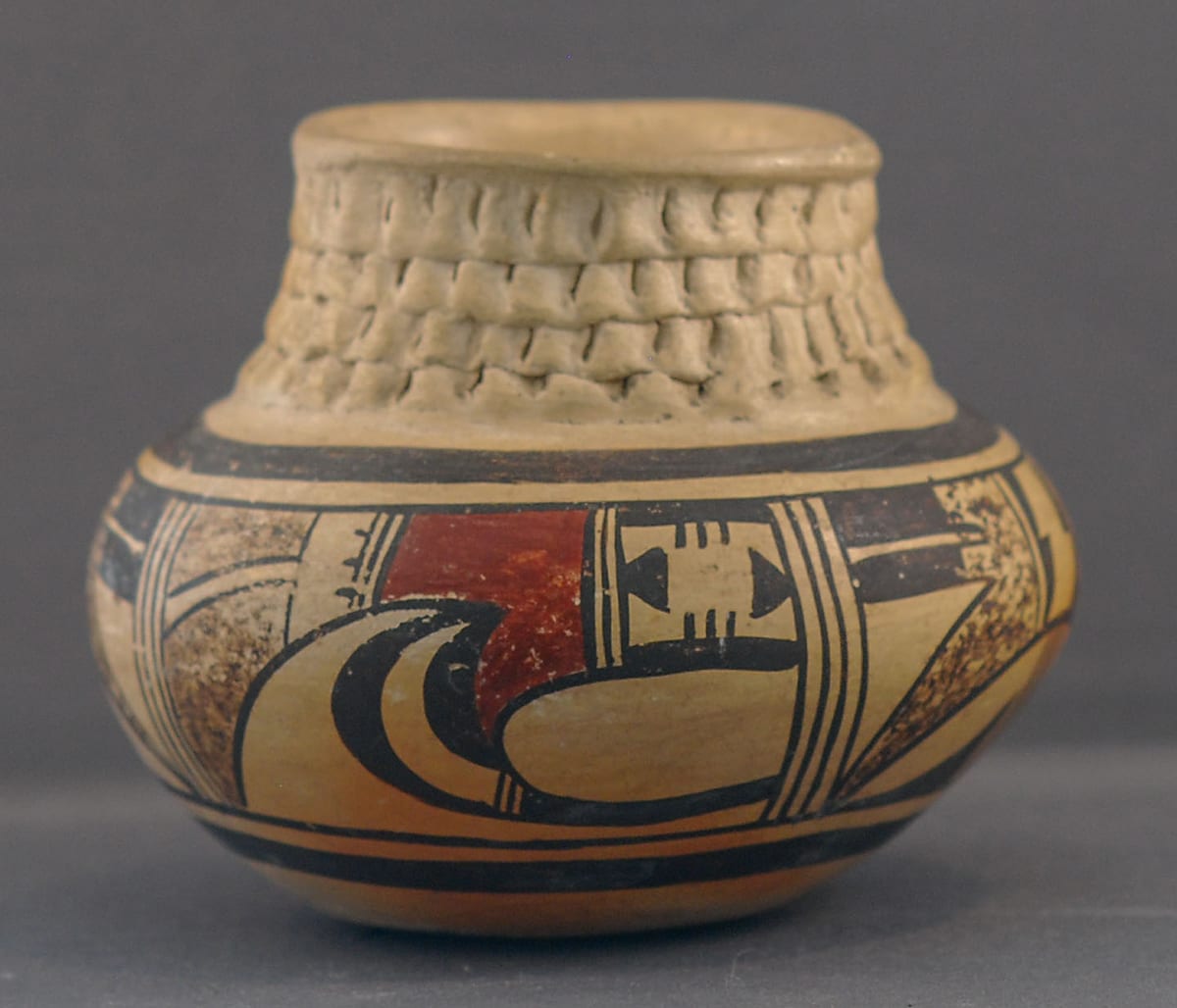 2012-14 Jar with Corrugated Neck and Polychromatic Avian Designs