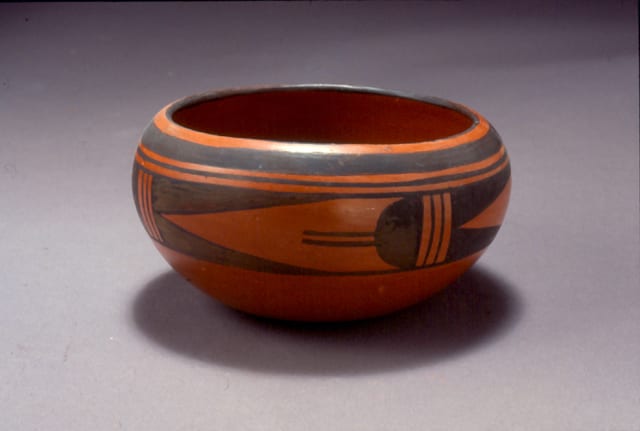 1960-02 Redware Bowl with Geometric Design