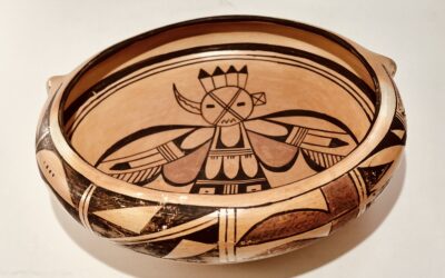 2024-06  Large bowl with a serious butterfly dancer